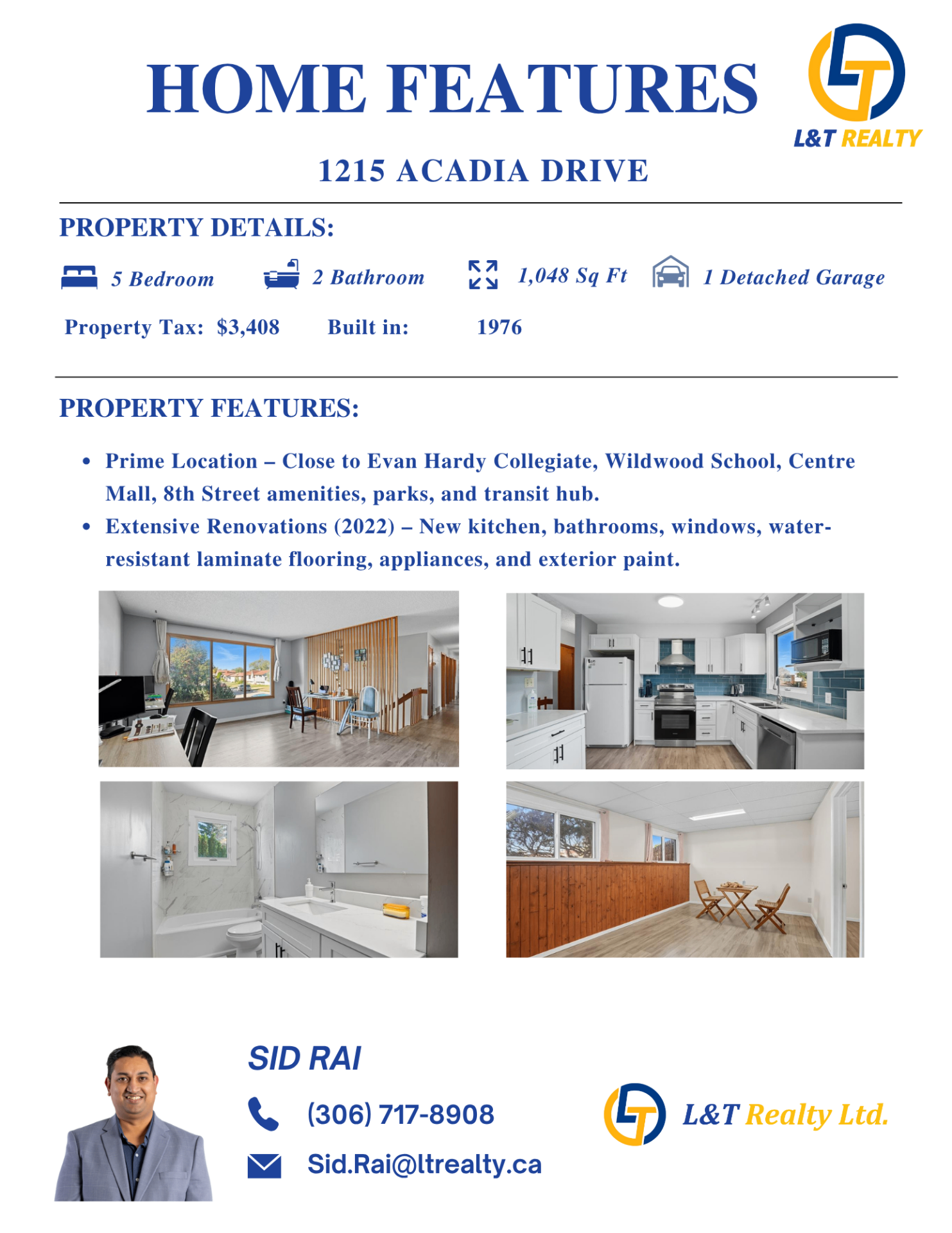 Public Open House 10/04周六1-3PM, 近8街翻新独栋 1215 Acadia Drive——林与唐地产 - 2